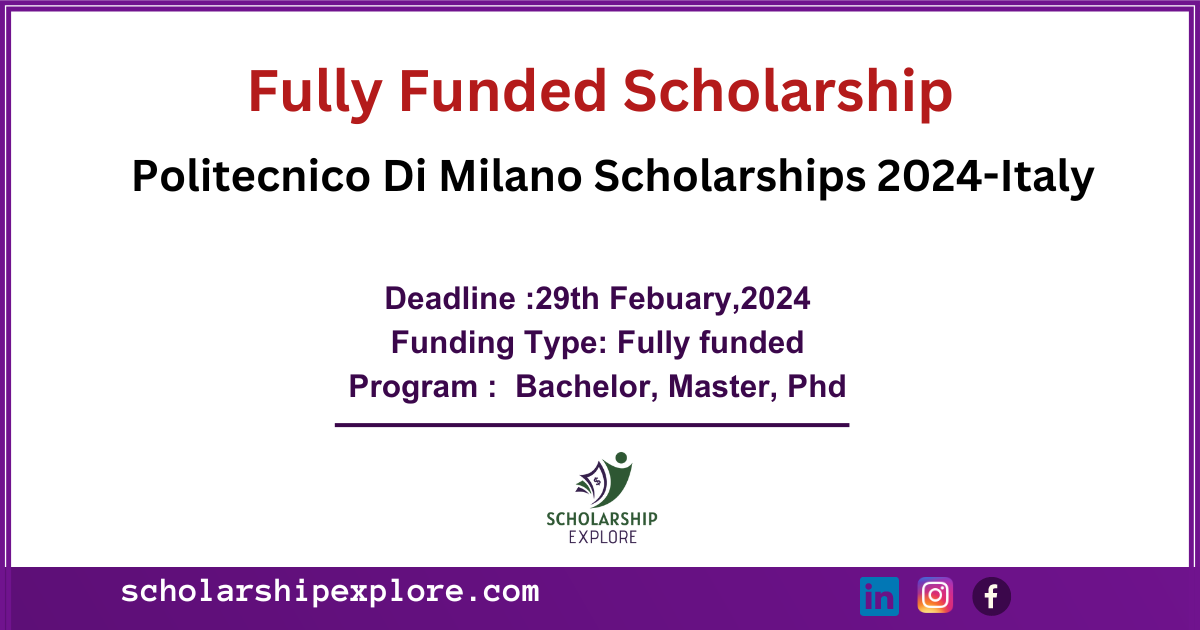 Fully Funded scholarship program Italy