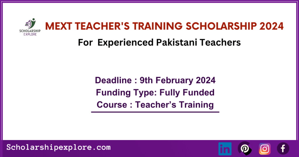 MEXT Teachers training Scholarship