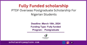 Postgraduate scholarship for Nigerian students