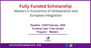 Fully funded Erasmus Mundus scholarship